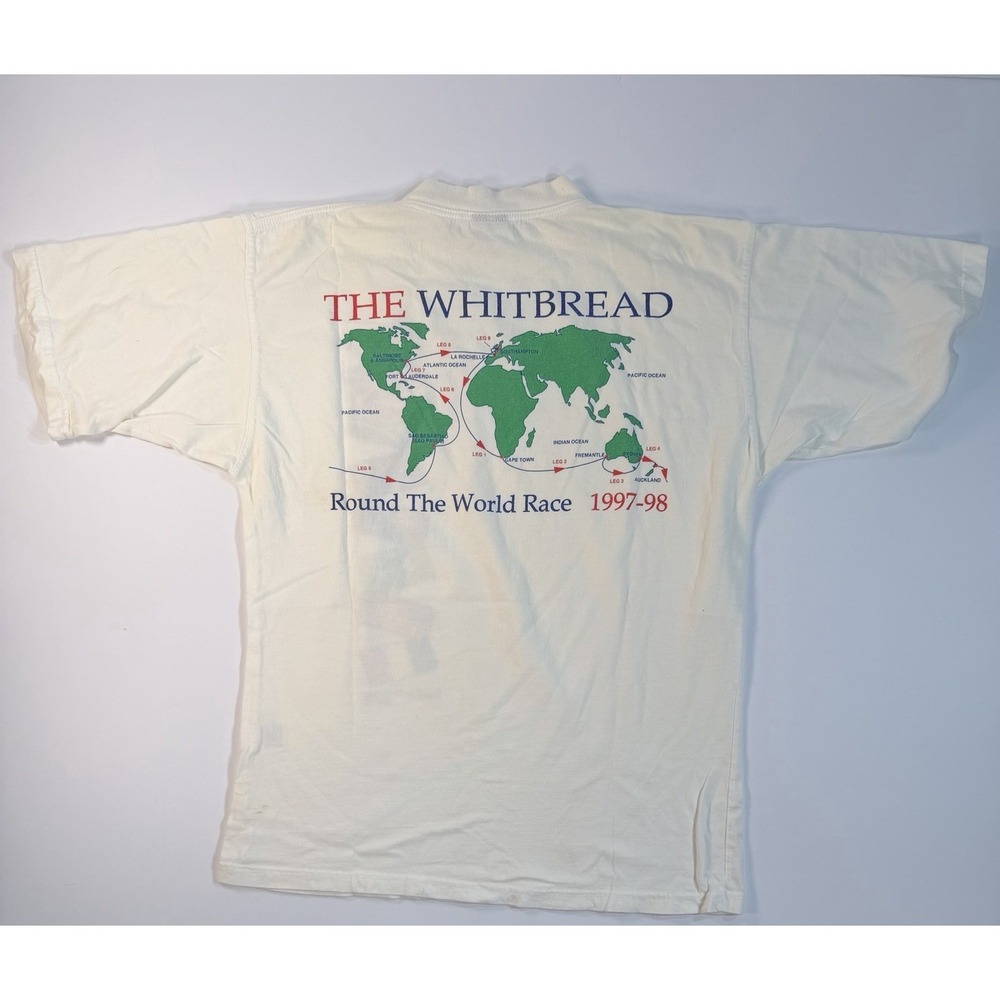 Vintage Whitbread Race 1997 98 Sailing T Shirt Map Graphic Size S